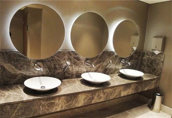brown marble vanity top for hotel