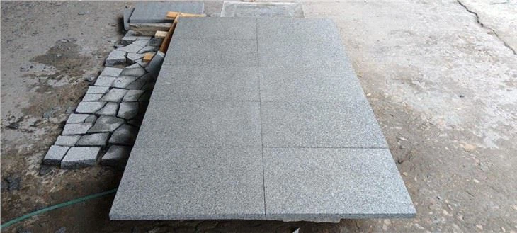 G654 Dark Grey Granite Flamed Tiles