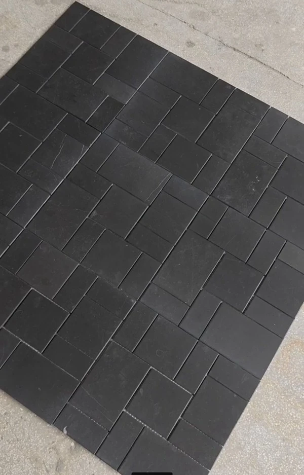Black Marble Leather Mosaic Tiles