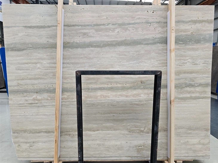 Roman Silver Travertine slab